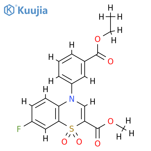 methyl 4-[3-(ethoxycarbonyl)phenyl]-7-fluoro-1,1-dioxo-4H-1lambda6,4-benzothiazine-2-carboxylate structure