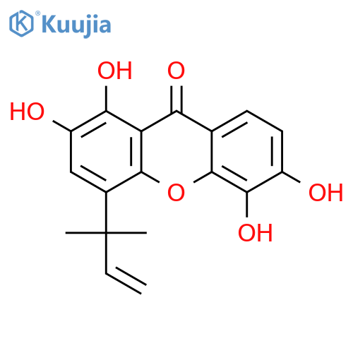 4-(1,1-dimethyl-allyl)-1,2,5,6-tetrahydroxy-xanthen-9-one structure
