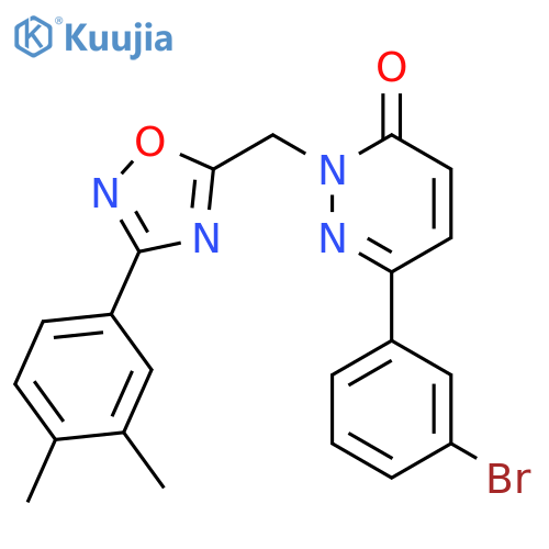 6-(3-bromophenyl)-2-{[3-(3,4-dimethylphenyl)-1,2,4-oxadiazol-5-yl]methyl}-2,3-dihydropyridazin-3-one structure