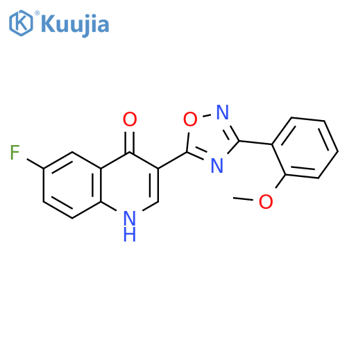 6-fluoro-3-[3-(2-methoxyphenyl)-1,2,4-oxadiazol-5-yl]-1,4-dihydroquinolin-4-one structure