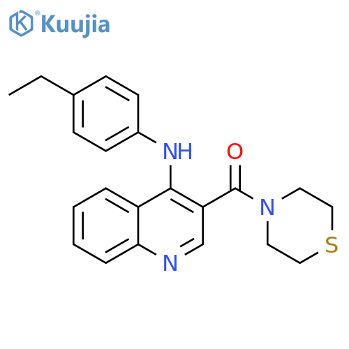 N-(4-ethylphenyl)-3-(thiomorpholine-4-carbonyl)quinolin-4-amine structure