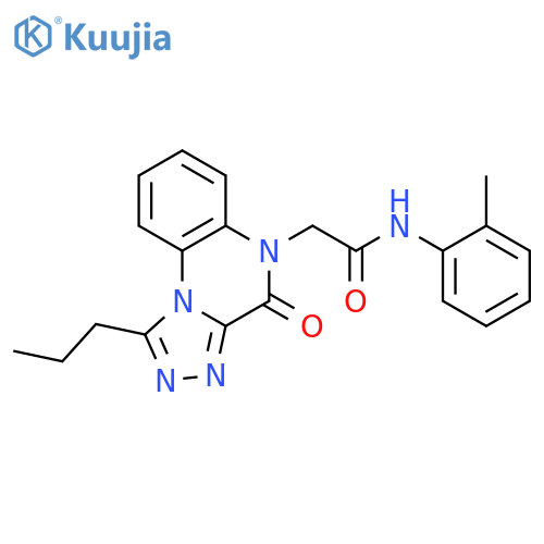 N-(2-methylphenyl)-2-{4-oxo-1-propyl-4H,5H-[1,2,4]triazolo[4,3-a]quinoxalin-5-yl}acetamide structure