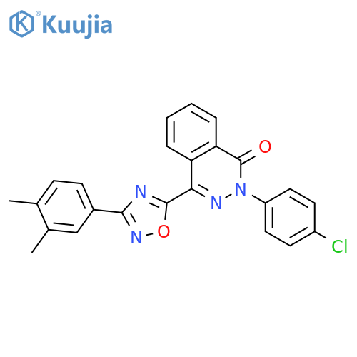 2-(4-chlorophenyl)-4-[3-(3,4-dimethylphenyl)-1,2,4-oxadiazol-5-yl]-1,2-dihydrophthalazin-1-one structure