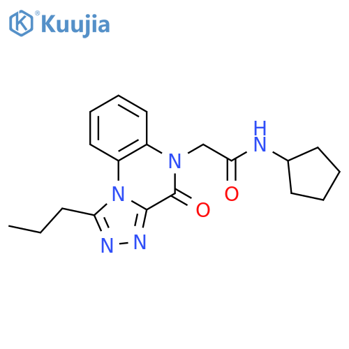 N-cyclopentyl-2-{4-oxo-1-propyl-4H,5H-[1,2,4]triazolo[4,3-a]quinoxalin-5-yl}acetamide structure