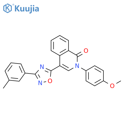 2-(4-methoxyphenyl)-4-[3-(3-methylphenyl)-1,2,4-oxadiazol-5-yl]-1,2-dihydroisoquinolin-1-one structure