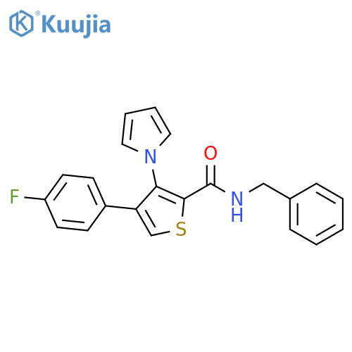 N-benzyl-4-(4-fluorophenyl)-3-(1H-pyrrol-1-yl)thiophene-2-carboxamide structure
