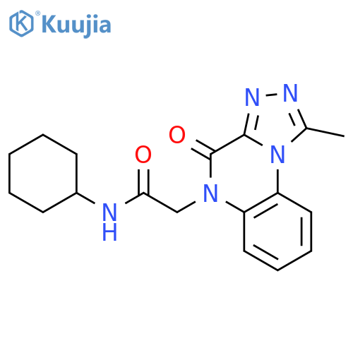 N-cyclohexyl-2-{1-methyl-4-oxo-4H,5H-[1,2,4]triazolo[4,3-a]quinoxalin-5-yl}acetamide structure