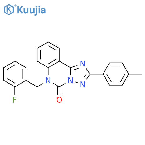 6-[(2-fluorophenyl)methyl]-2-(4-methylphenyl)-5H,6H-[1,2,4]triazolo[1,5-c]quinazolin-5-one structure