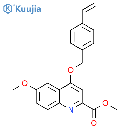 methyl 4-[(4-ethenylphenyl)methoxy]-6-methoxyquinoline-2-carboxylate structure