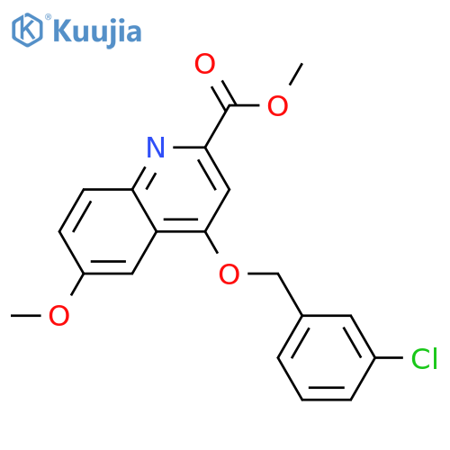 methyl 4-[(3-chlorophenyl)methoxy]-6-methoxyquinoline-2-carboxylate structure
