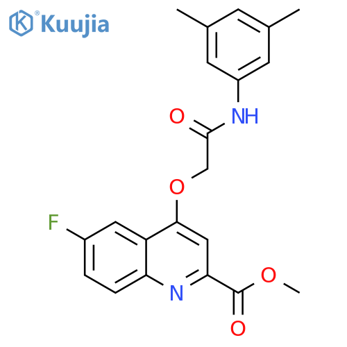 methyl 4-{[(3,5-dimethylphenyl)carbamoyl]methoxy}-6-fluoroquinoline-2-carboxylate structure