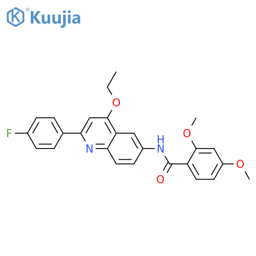 N-[4-ethoxy-2-(4-fluorophenyl)quinolin-6-yl]-2,4-dimethoxybenzamide structure
