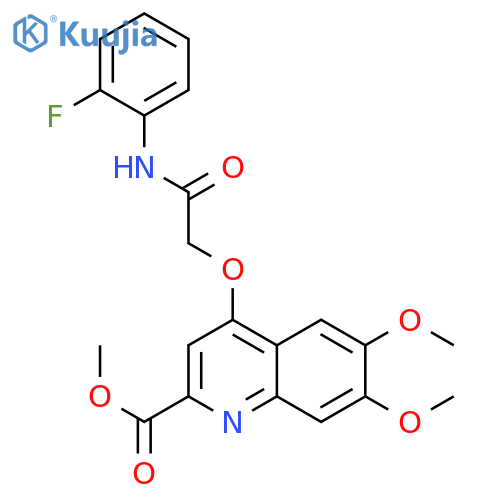 methyl 4-{[(2-fluorophenyl)carbamoyl]methoxy}-6,7-dimethoxyquinoline-2-carboxylate structure