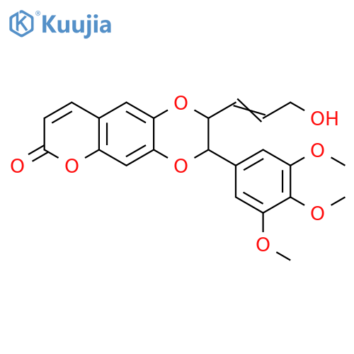 7H-Pyrano[2,3-g]-1,4-benzodioxin-7-one,2,3-dihydro-2-(3-hydroxy-1-propenyl)-3-(3,4,5-trimethoxyphenyl)- (9CI) structure