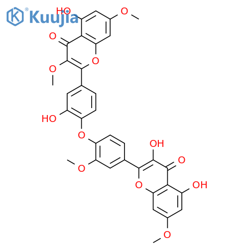 2-{4-[4-(3,5-dihydroxy-7-methoxy-4-oxo-4H-1-benzopyran-2-yl)-2-methoxyphenoxy]-3-hydroxyphenyl}-5-hydroxy-3,7-dimethoxy-4H-1-benzopyran-4-one structure