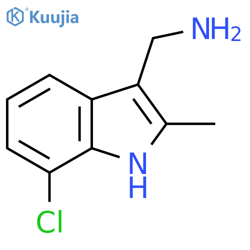 (7-chloro-2-methyl-1H-indol-3-yl)methanamine structure