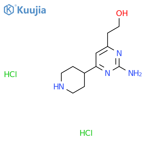 2-(2-Amino-6-piperidin-4-ylpyrimidin-4-yl)ethanol;dihydrochloride structure