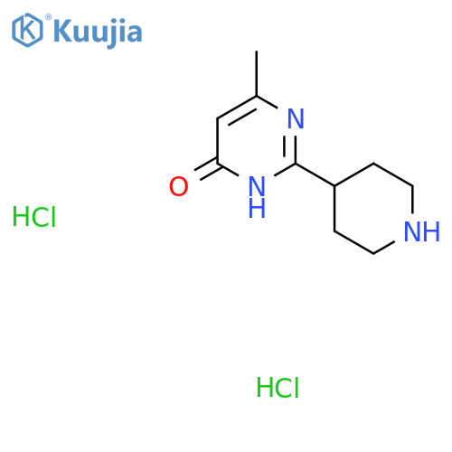 4-Methyl-2-piperidin-4-yl-1H-pyrimidin-6-one;dihydrochloride structure