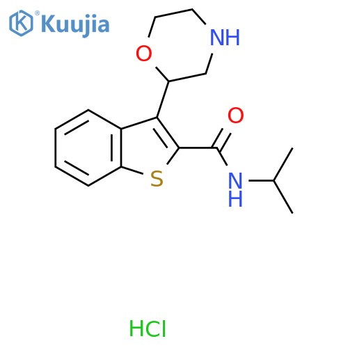 3-Morpholin-2-yl-N-propan-2-yl-1-benzothiophene-2-carboxamide;hydrochloride structure