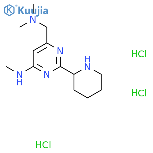 6-[(Dimethylamino)methyl]-N-methyl-2-piperidin-2-ylpyrimidin-4-amine;trihydrochloride structure