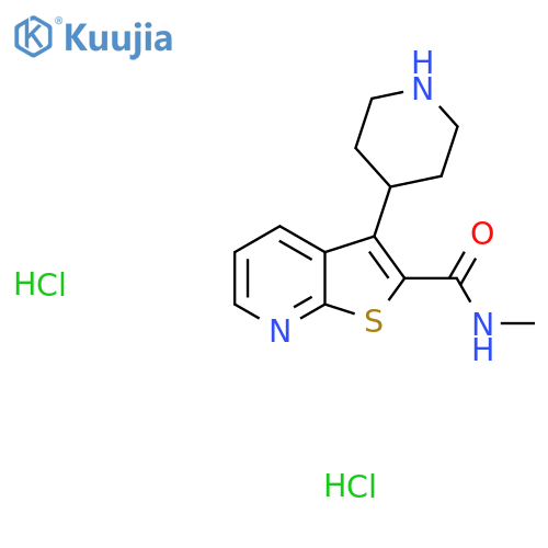 N-Methyl-3-piperidin-4-ylthieno[2,3-b]pyridine-2-carboxamide;dihydrochloride structure