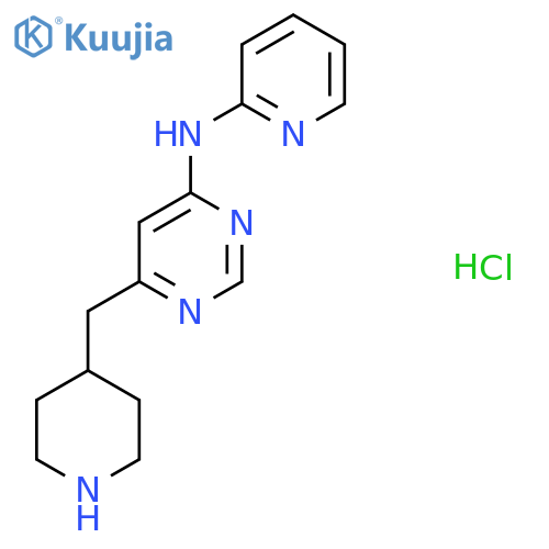 6-(Piperidin-4-ylmethyl)-N-pyridin-2-ylpyrimidin-4-amine;hydrochloride structure