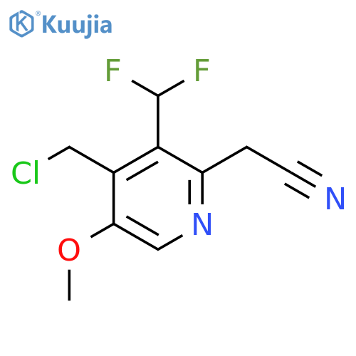 4-(Chloromethyl)-3-(difluoromethyl)-5-methoxypyridine-2-acetonitrile structure