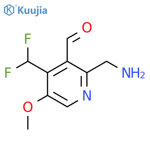 2-(Aminomethyl)-4-(difluoromethyl)-5-methoxypyridine-3-carboxaldehyde structure