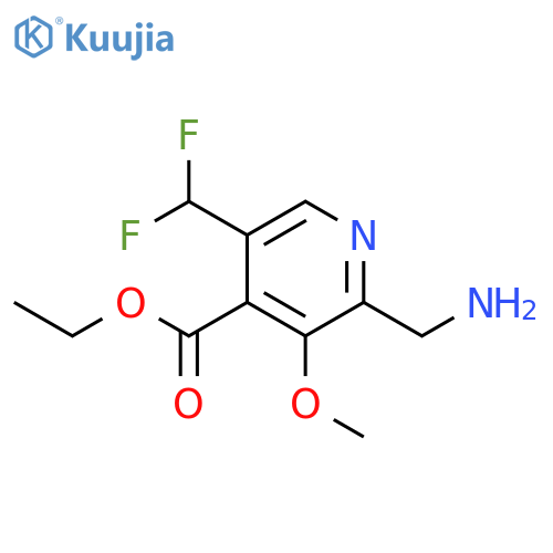Ethyl 2-(aminomethyl)-5-(difluoromethyl)-3-methoxypyridine-4-carboxylate structure