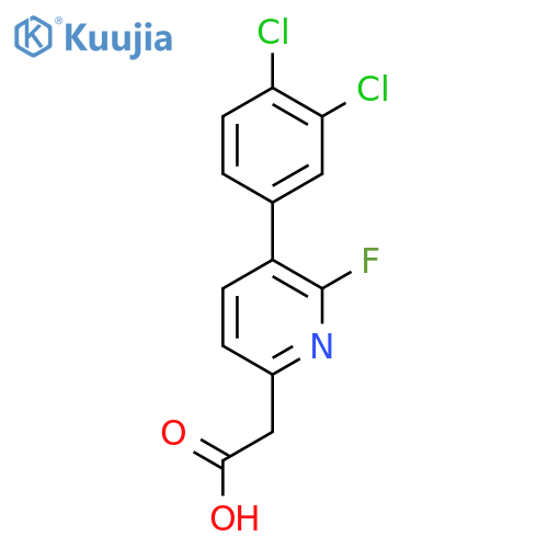 3-(3,4-Dichlorophenyl)-2-fluoropyridine-6-acetic acid structure