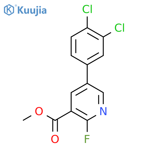 Methyl 5-(3,4-dichlorophenyl)-2-fluoronicotinate structure