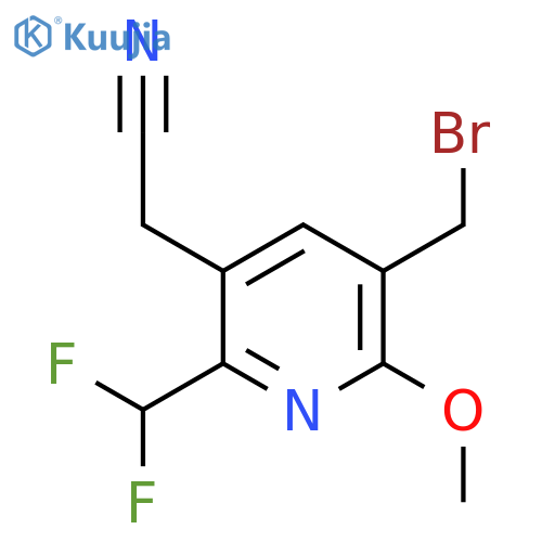 3-(Bromomethyl)-6-(difluoromethyl)-2-methoxypyridine-5-acetonitrile structure