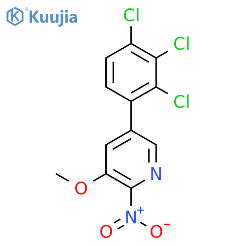 3-Methoxy-2-nitro-5-(2,3,4-trichlorophenyl)pyridine structure