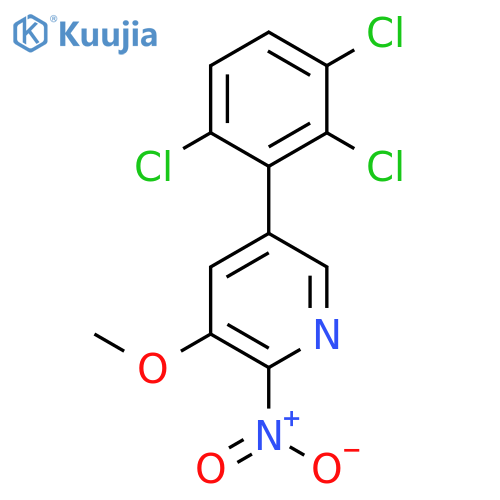 3-Methoxy-2-nitro-5-(2,3,6-trichlorophenyl)pyridine structure
