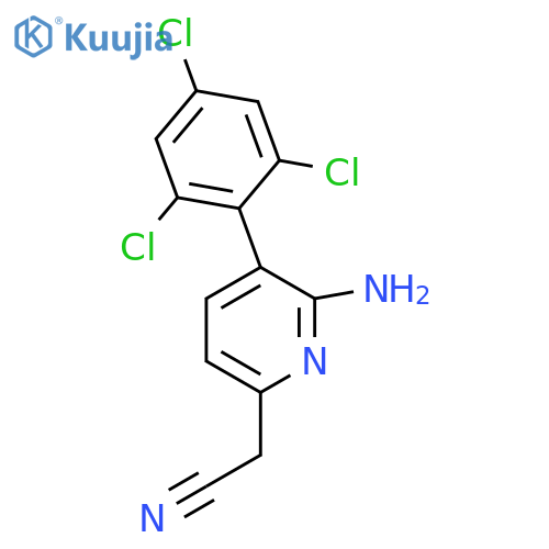 2-Amino-3-(2,4,6-trichlorophenyl)pyridine-6-acetonitrile structure