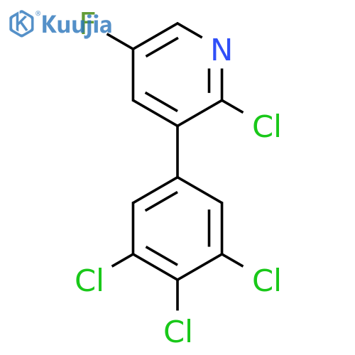 2-Chloro-5-fluoro-3-(3,4,5-trichlorophenyl)pyridine structure