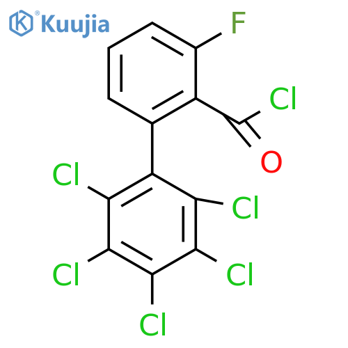 3-Fluoro-2',3',4',5',6'-pentachlorobiphenyl-2-carbonyl chloride structure