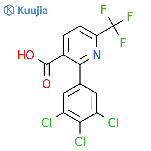 2-(3,4,5-Trichlorophenyl)-6-(trifluoromethyl)nicotinic acid structure