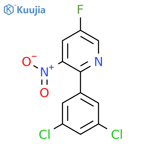 2-(3,5-Dichlorophenyl)-5-fluoro-3-nitropyridine structure