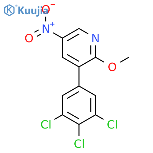 2-Methoxy-5-nitro-3-(3,4,5-trichlorophenyl)pyridine structure