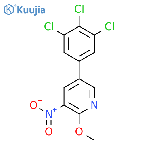 2-Methoxy-3-nitro-5-(3,4,5-trichlorophenyl)pyridine structure
