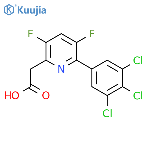 3,5-Difluoro-6-(3,4,5-trichlorophenyl)pyridine-2-acetic acid structure