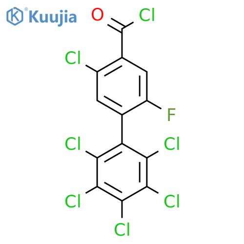 5-Chloro-2-fluoro-2',3',4',5',6'-pentachlorobiphenyl-4-carbonyl chloride structure