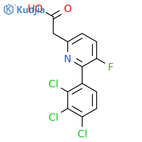 3-Fluoro-2-(2,3,4-trichlorophenyl)pyridine-6-acetic acid structure