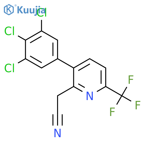 3-(3,4,5-Trichlorophenyl)-6-(trifluoromethyl)pyridine-2-acetonitrile structure