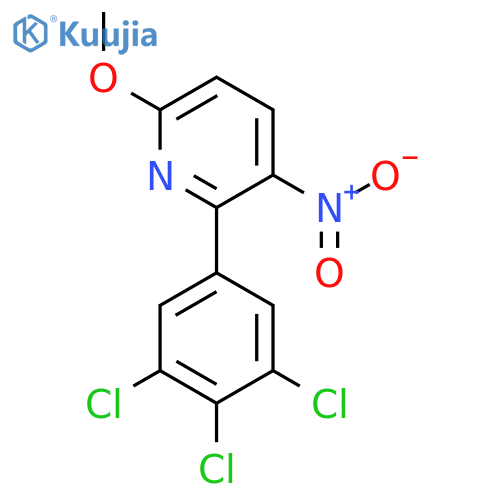 6-Methoxy-3-nitro-2-(3,4,5-trichlorophenyl)pyridine structure