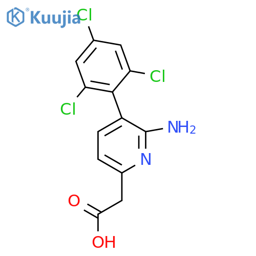 2-Amino-3-(2,4,6-trichlorophenyl)pyridine-6-acetic acid structure