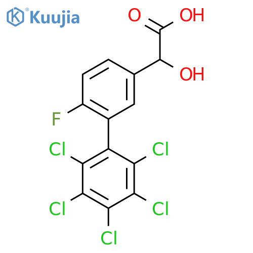 (6-Fluoro-2',3',4',5',6'-pentachlorobiphenyl-3-yl)-hydroxy-acetic acid structure