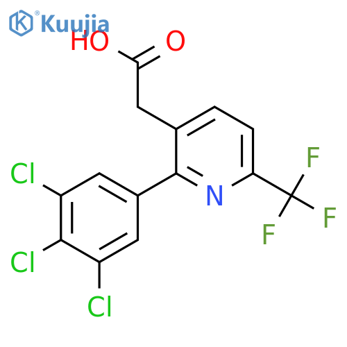 2-(3,4,5-Trichlorophenyl)-6-(trifluoromethyl)pyridine-3-acetic acid structure