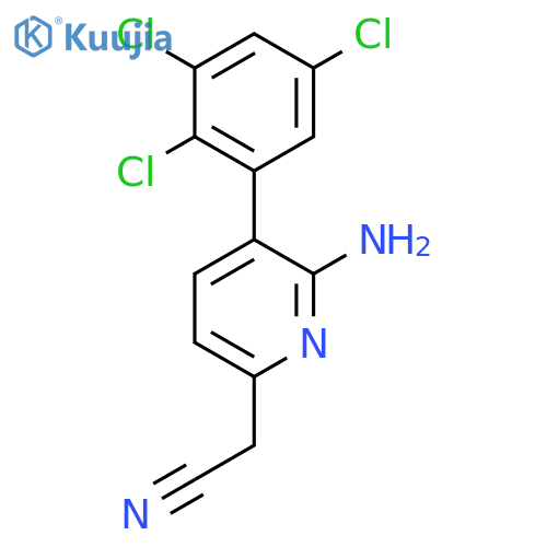 2-Amino-3-(2,3,5-trichlorophenyl)pyridine-6-acetonitrile structure
